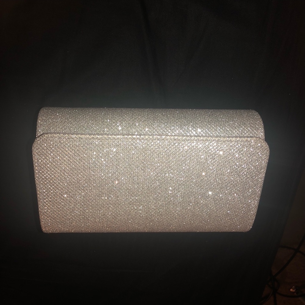 Shimmer silver clutch